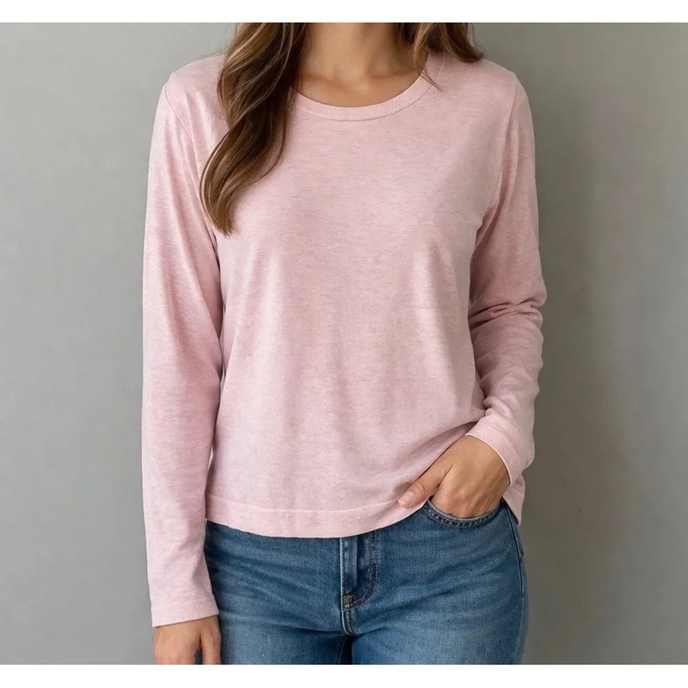 J. Crew Blush Pink Long‎ Sleeve Crewneck Top Womens XL